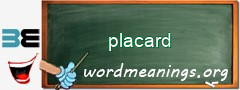 WordMeaning blackboard for placard